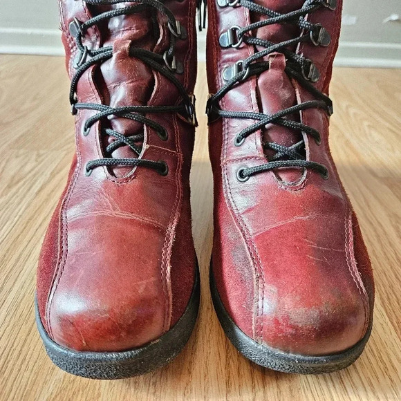 Saute Mouton Riley Suede Leather Boho Fall Winter Women's Ankle Boots Red  Sz 38 - Picture 14 of 16